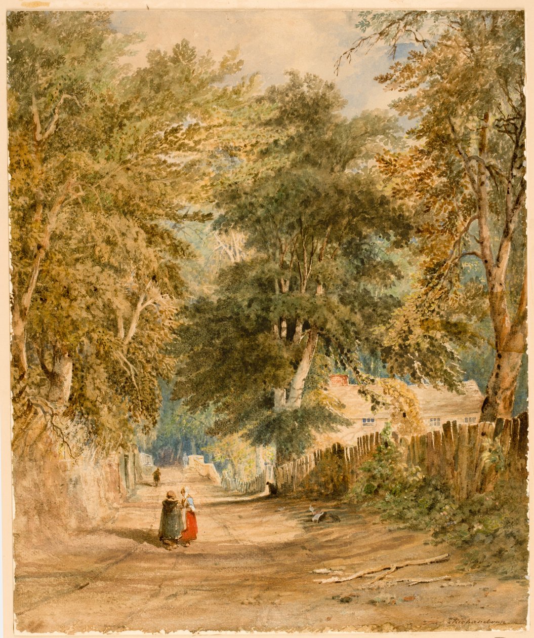 Paysage - Allée avec des figures - Thomas Miles Richardson