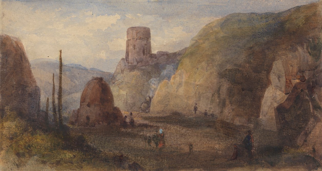 Paysage rocheux avec fort - Thomas Miles Richardson Sr.