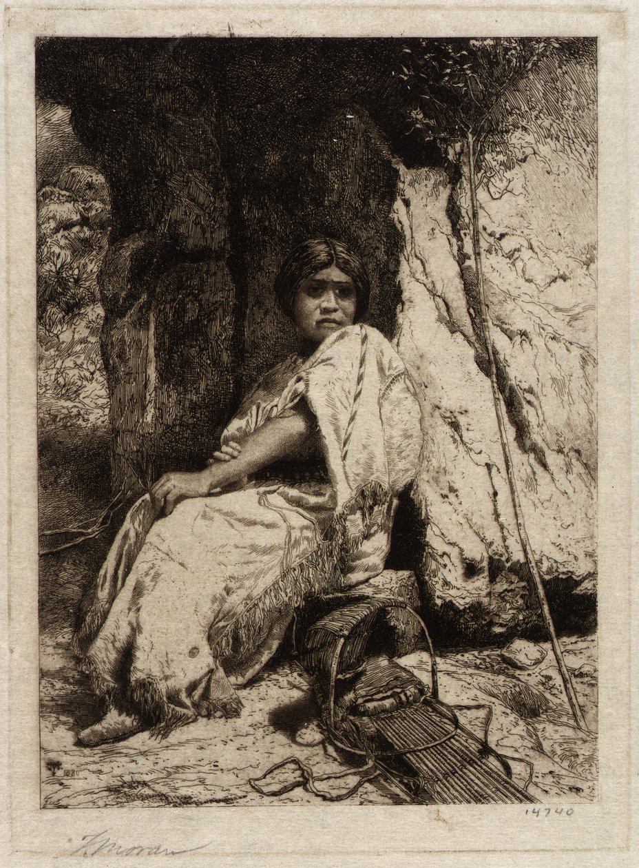 Une jeune Indienne - Thomas Moran