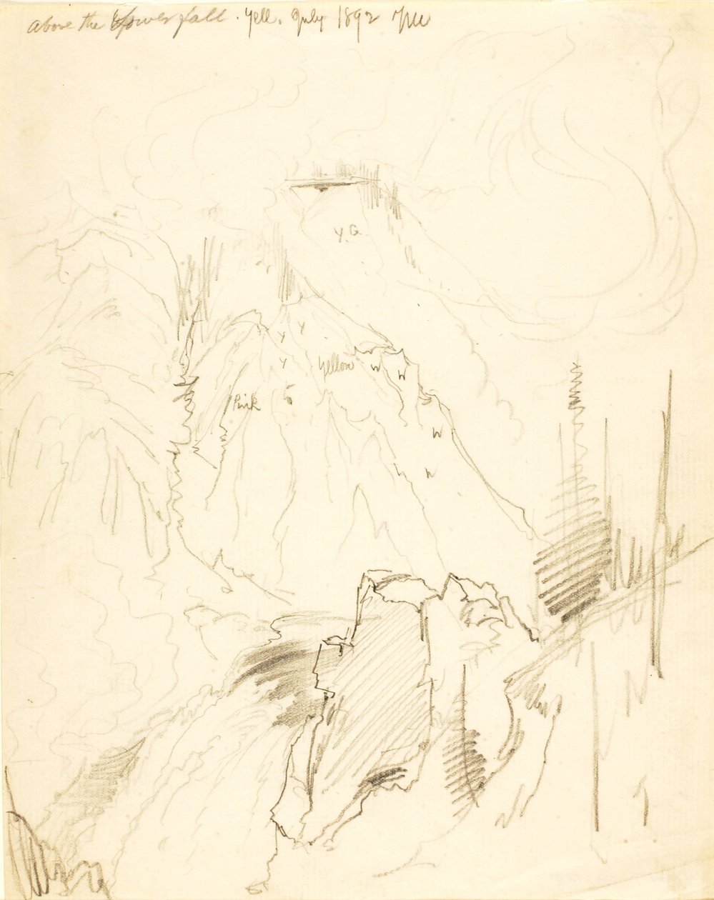 Au-dessus de la chute inférieure, Yellowstone - Thomas Moran