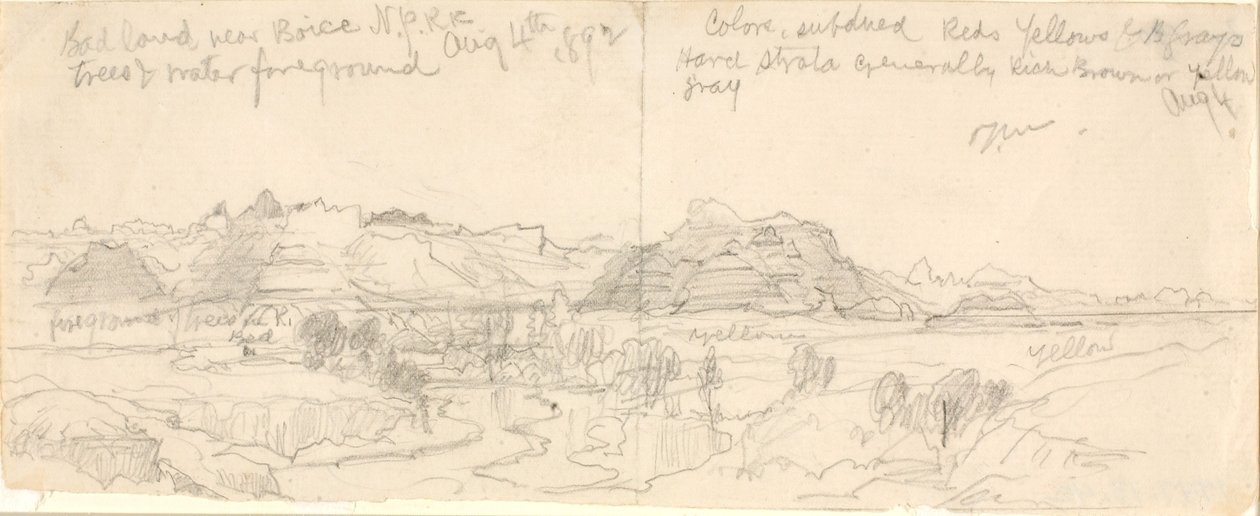 Bad Lands près de Boise, N.P.R.R. (No. Pacific Railroad) - Thomas Moran