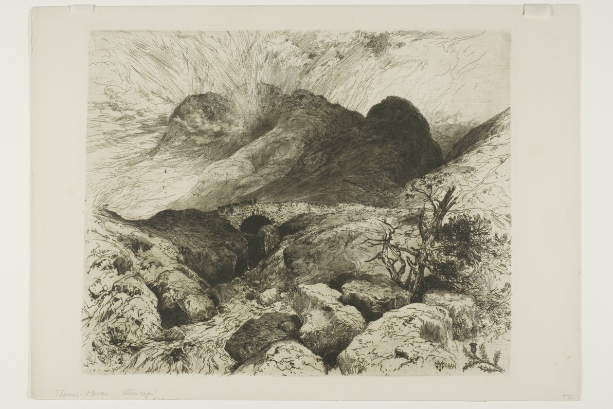 Pont dans le col de Glencoe, Écosse - Thomas Moran