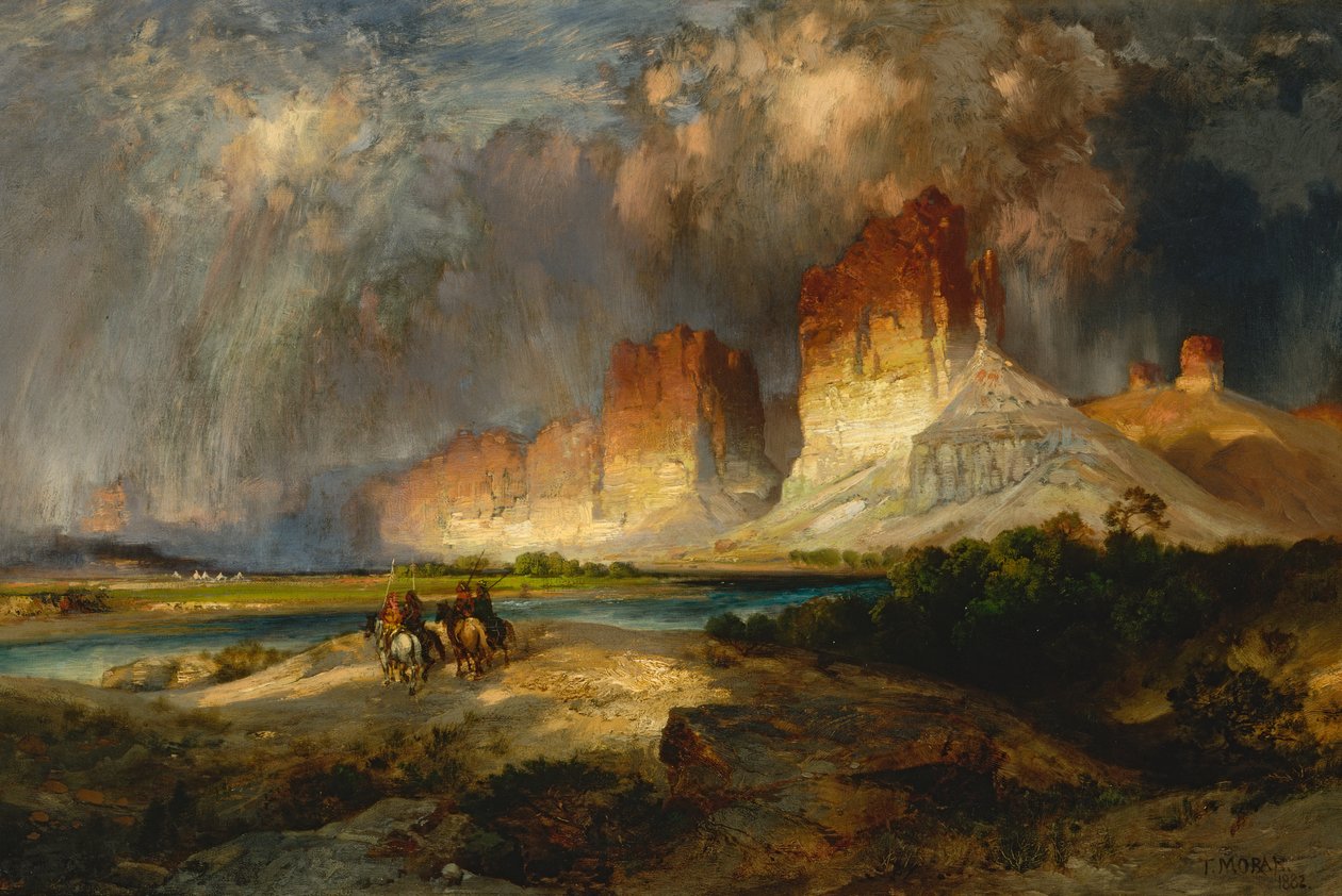 Falaises de la rivière Colorado supérieure, Territoire du Wyoming, 1882 - Thomas Moran