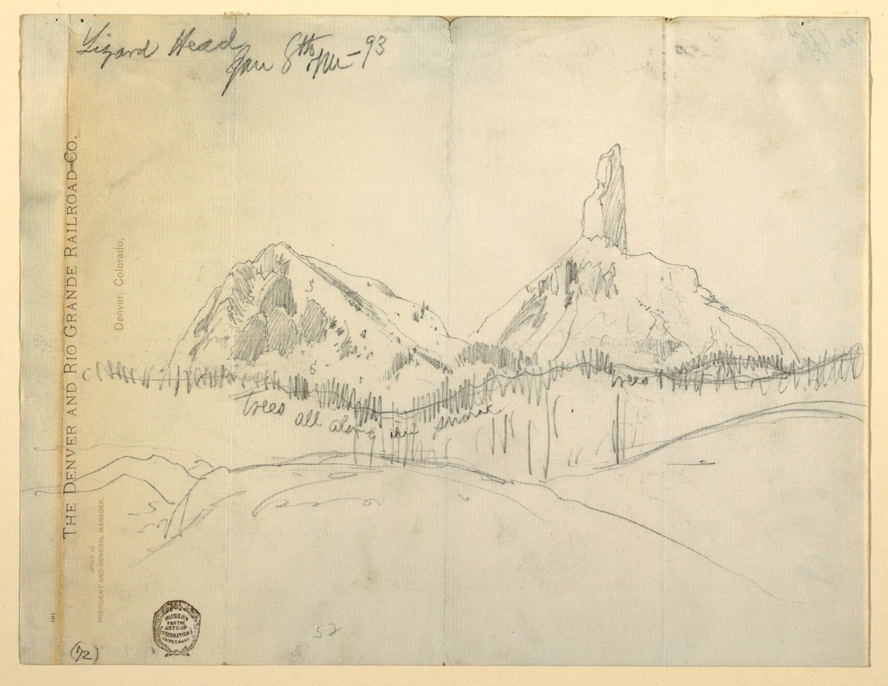 Dessin, Lizard Head, Colorado - Thomas Moran