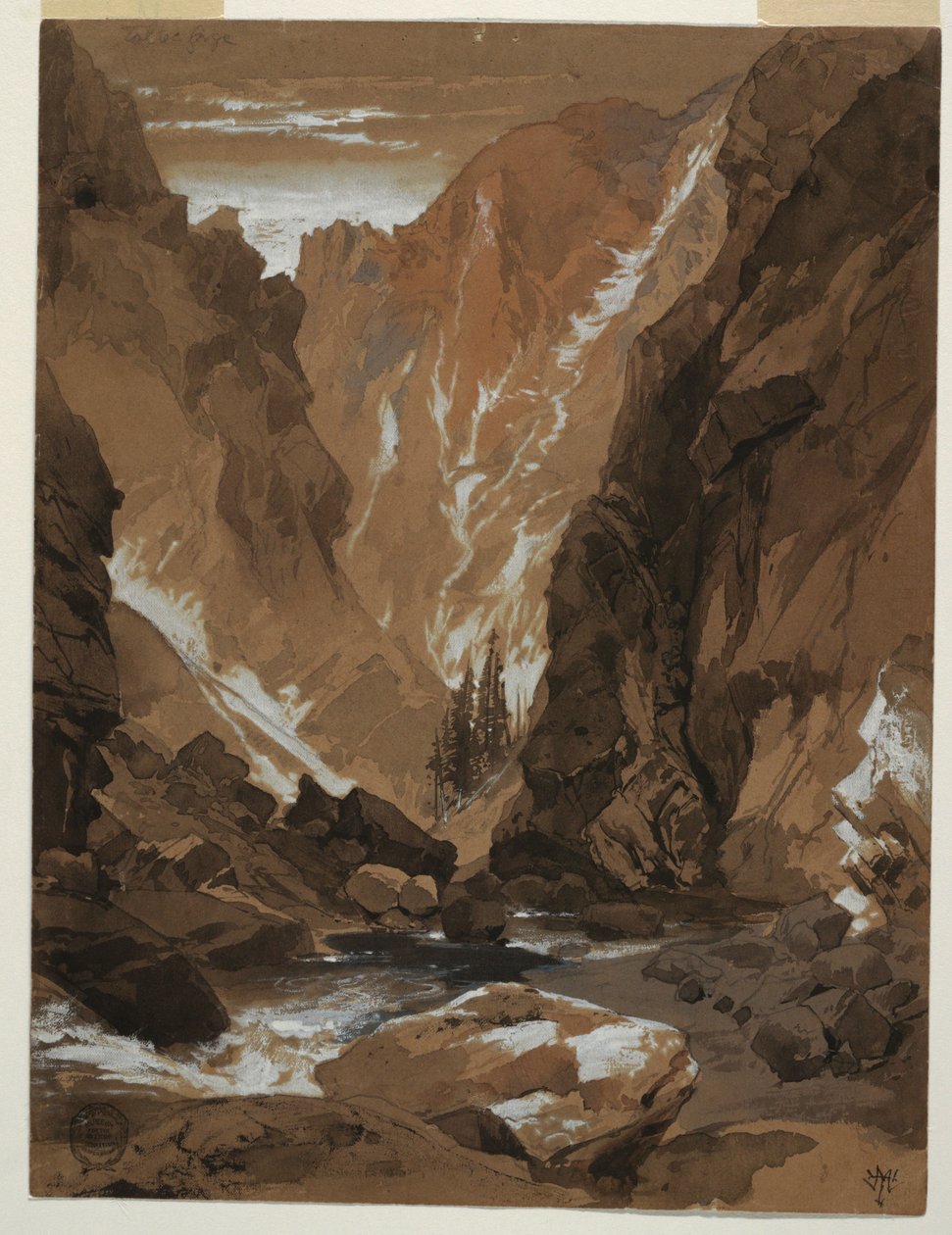 Dessin, Gorge de Toltec, Colorado, 1881 - Thomas Moran