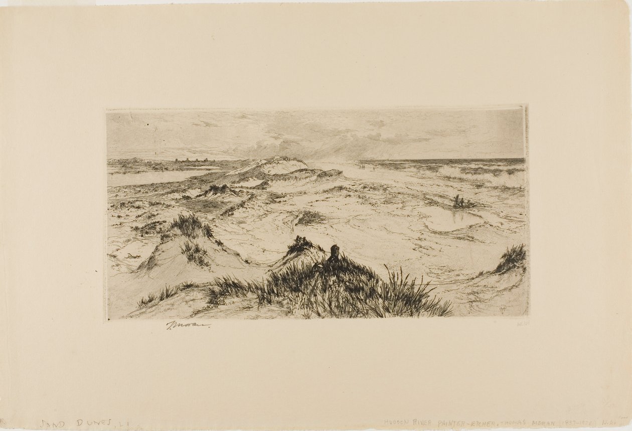 Regardant par-dessus les dunes de sable - Easthampton - Thomas Moran