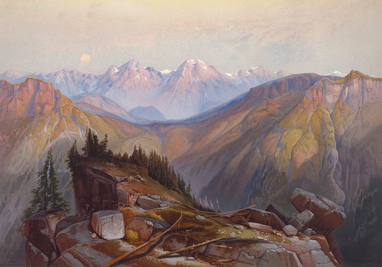 Chaîne inférieure de Yellowstone vue depuis le parc national de Yellowstone - Thomas Moran