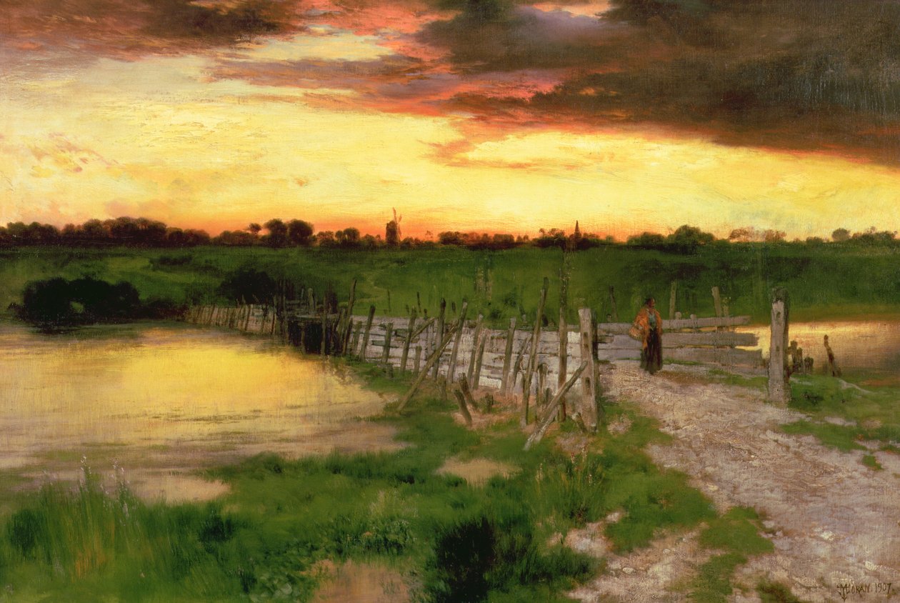 Le vieux pont sur Hook Pond, 1907 - Thomas Moran