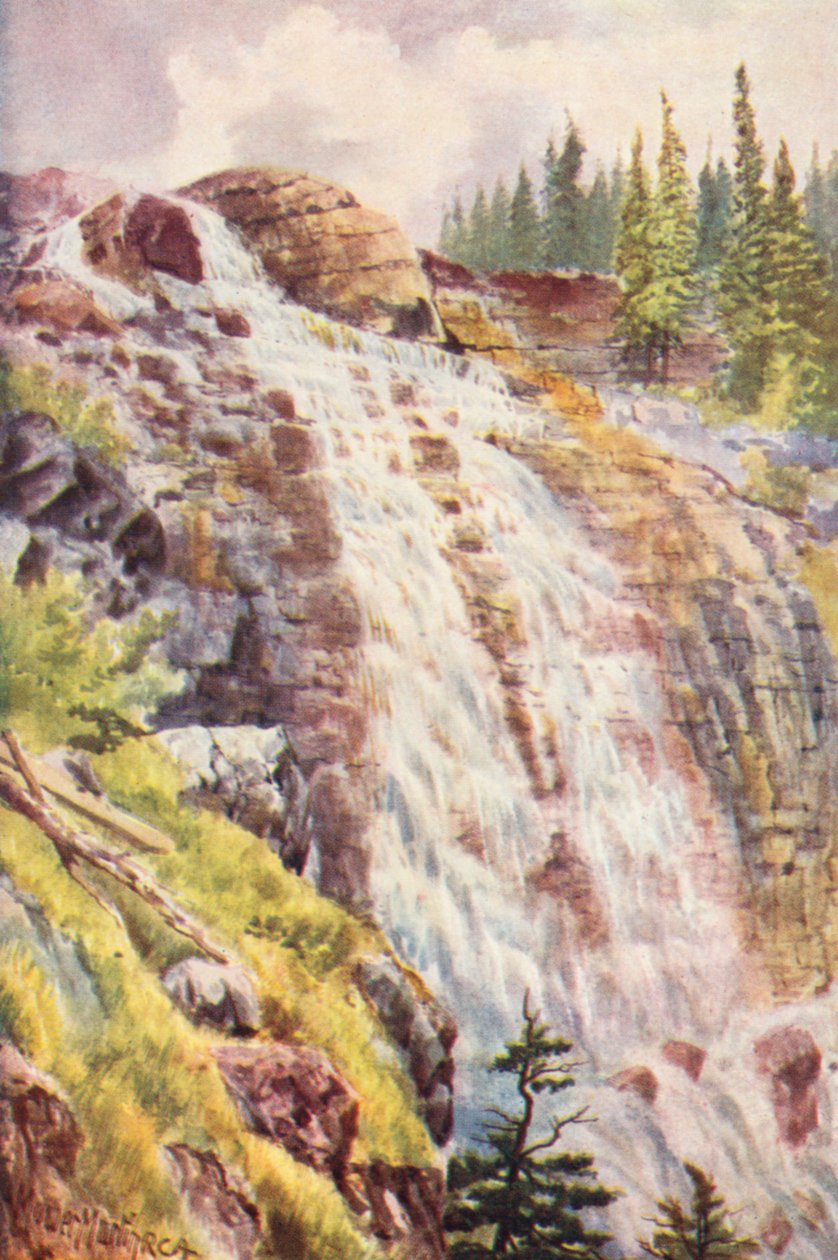Décharge du lac Agnes (lithographie couleur) - Thomas Mower Martin