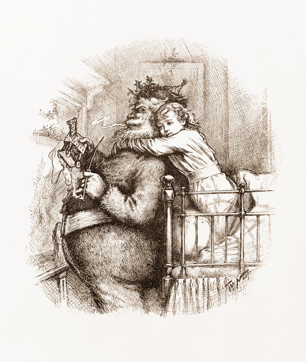 Attrapé ! (Illustration avec le Père Noël) - Thomas Nast