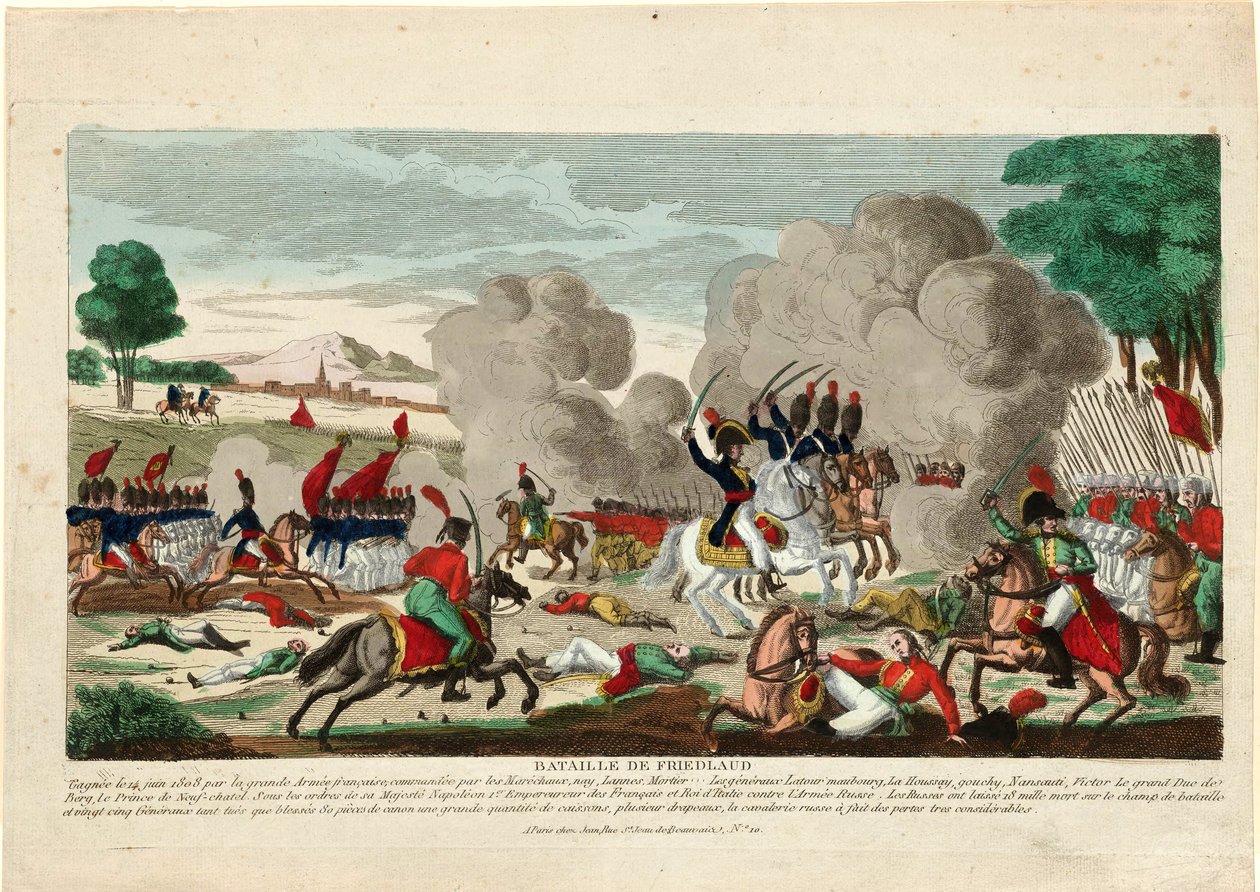 Bataille de Friedland. Une charge de la garde Leib russe le 14 juin 1807 - Naudet, Thomas Charles - Thomas Naudet