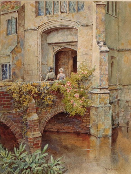 Sur le pont à Baddesley Clinton Hall - Thomas Nicholson Tyndale