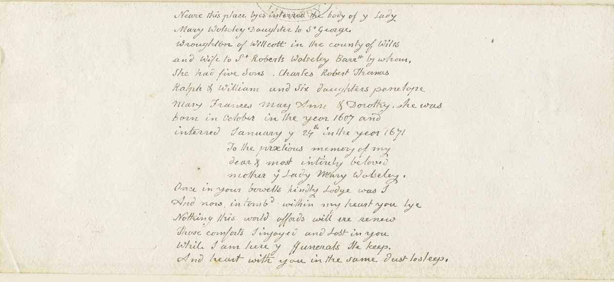 Colwich - Inscription du monument Wolseley - Thomas Peploe Wood