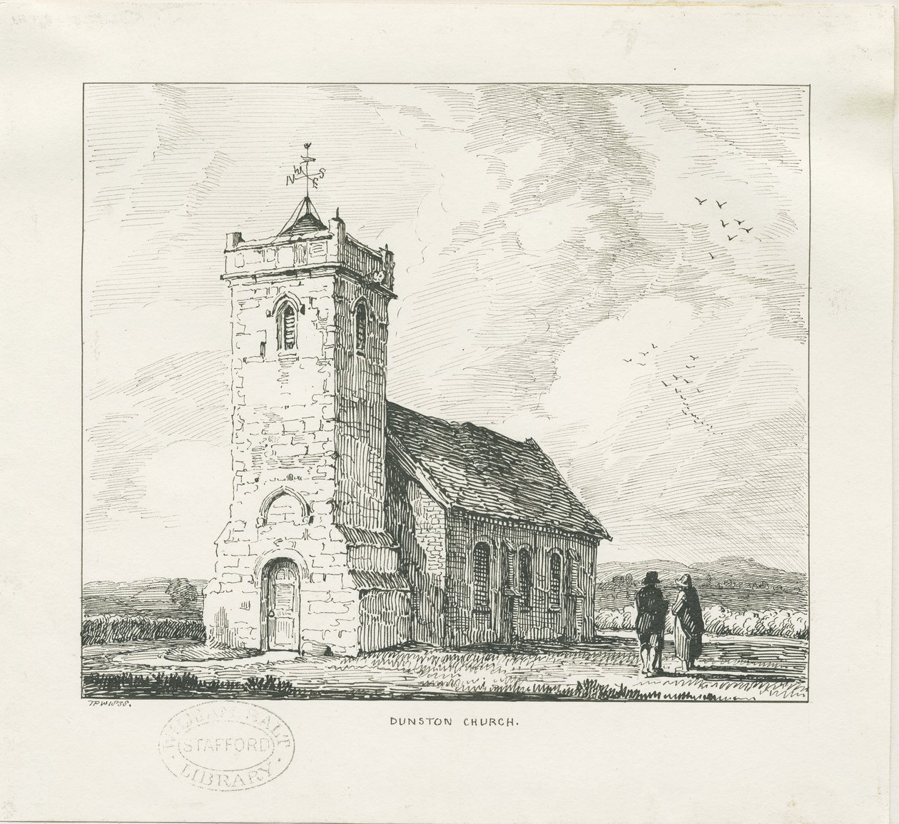 Église de Dunston : dessin à la plume - Thomas Peploe Wood