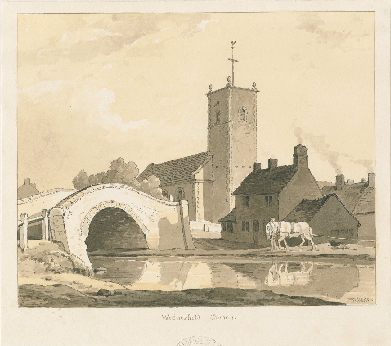 Église et Pont de Wednesfield - Thomas Peploe Wood