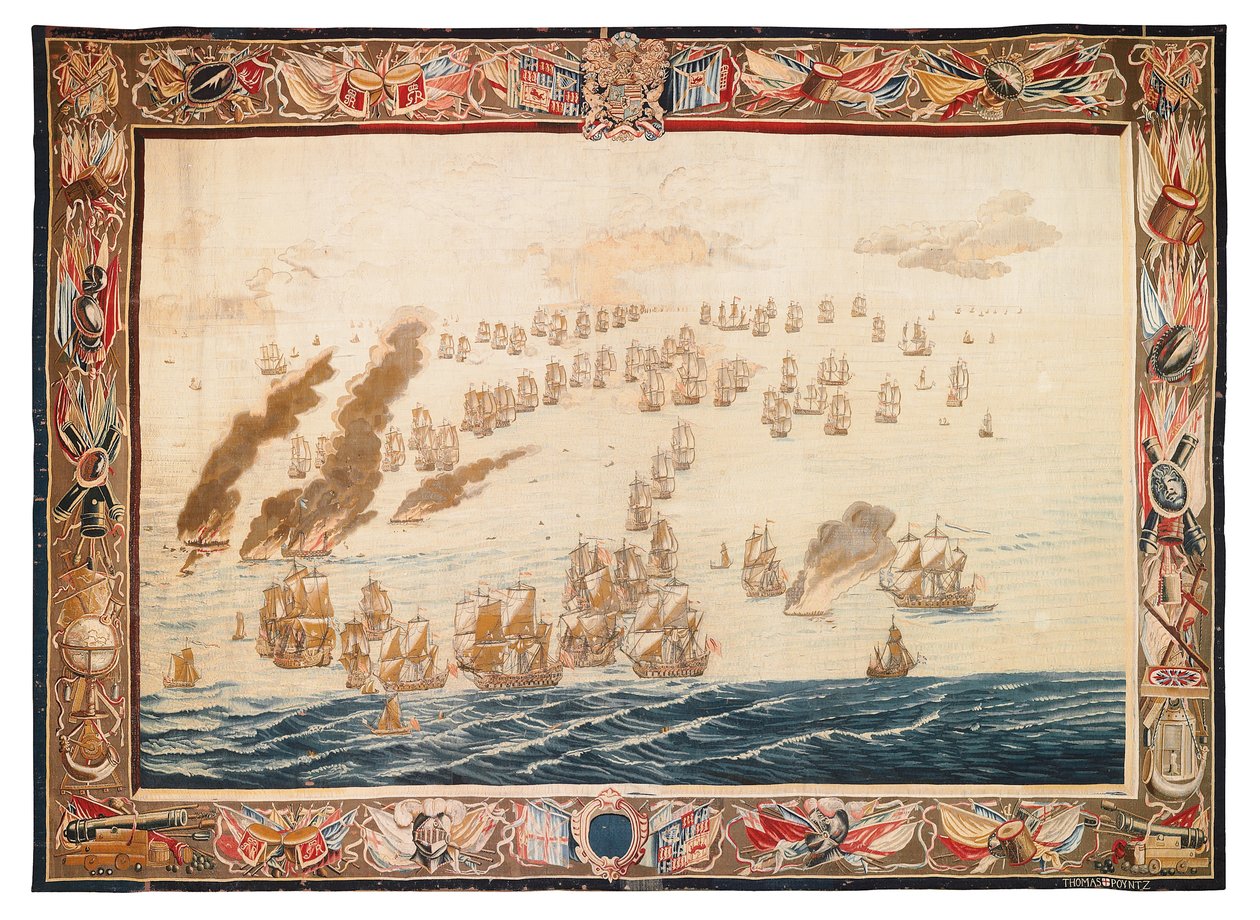 Tapisserie historique de la bataille de Solebay, Mortlake, dessins attribués à William van de Velde, vers 1688 - Thomas Poyntz