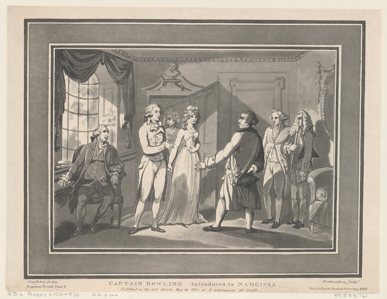 Le capitaine Bowling présenté à Narcissa, 12 mai 1800 - ThomasThomas Rowlandson, Joseph Constantine Stadler Thomas Rowlandson, Joseph Constantine Stadler