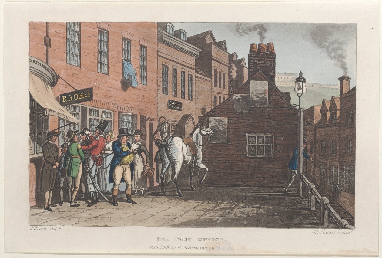 La Poste, des Esquisses poétiques de Scarborough, 1813 - Thomas Rowlandson, Joseph Constantine Stadler, J. Bluck