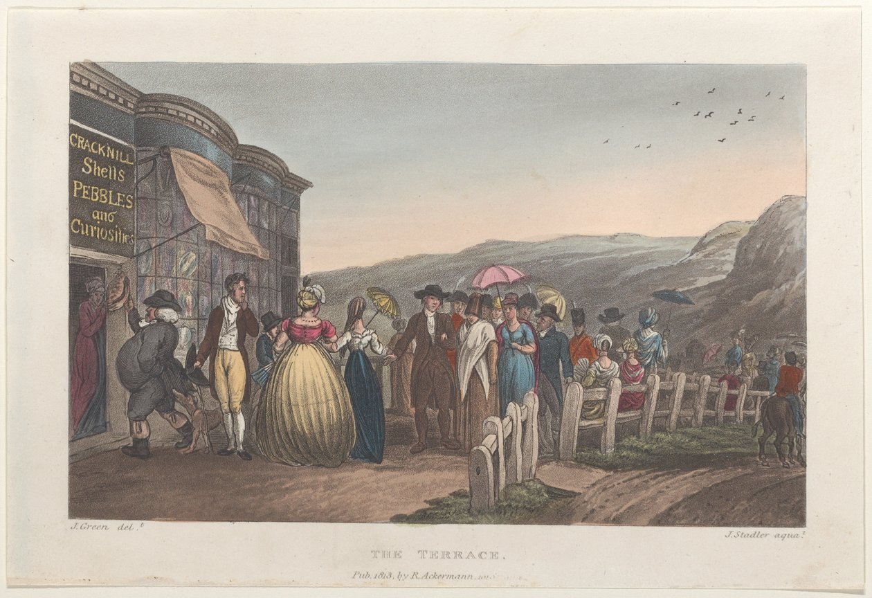 La Terrasse, de Poetical Sketches of Scarborough, 1813 - Thomas Rowlandson, Joseph Constantine Stadler, J. Bluck