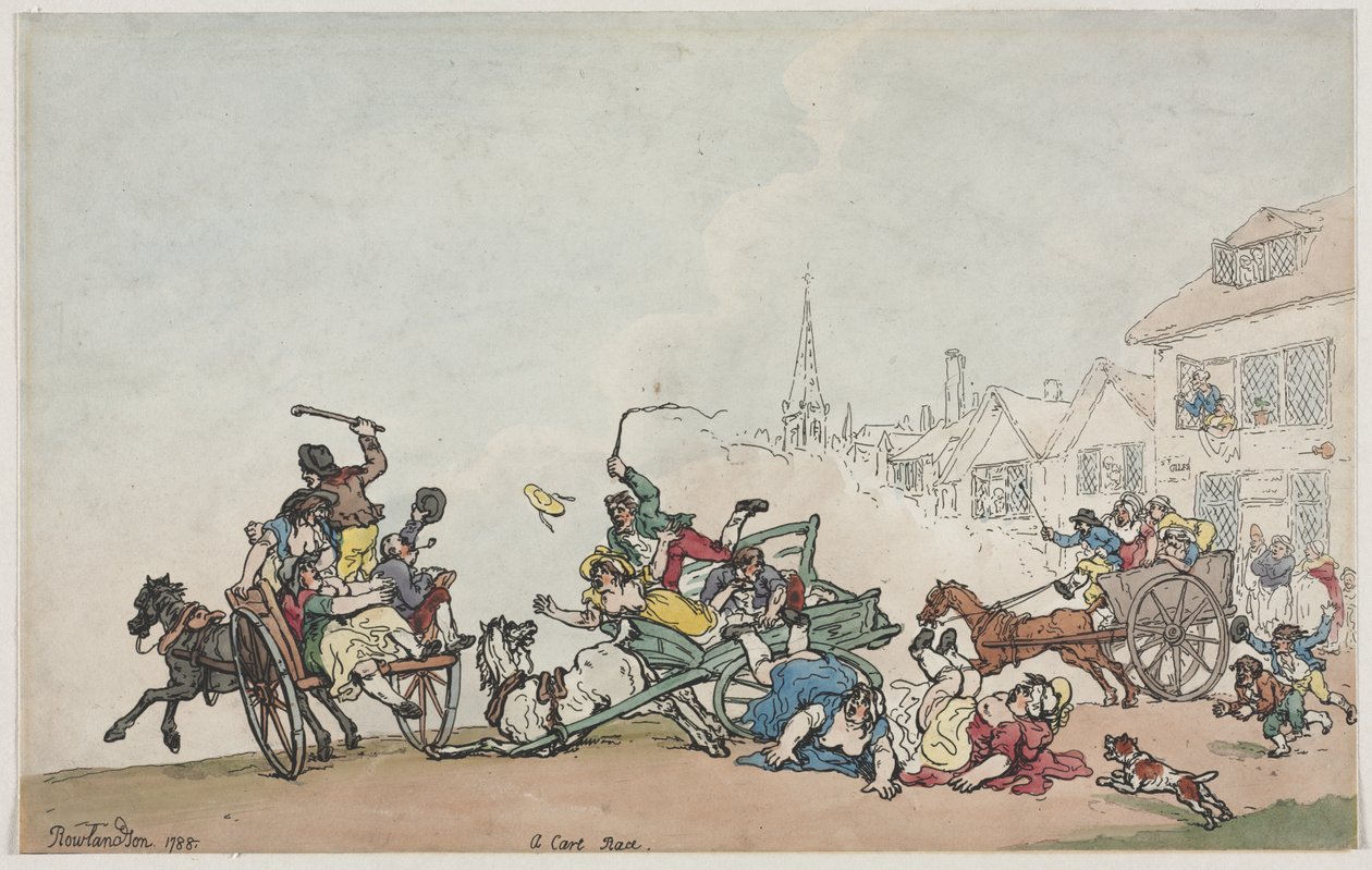 Une course de charrettes - Thomas Rowlandson