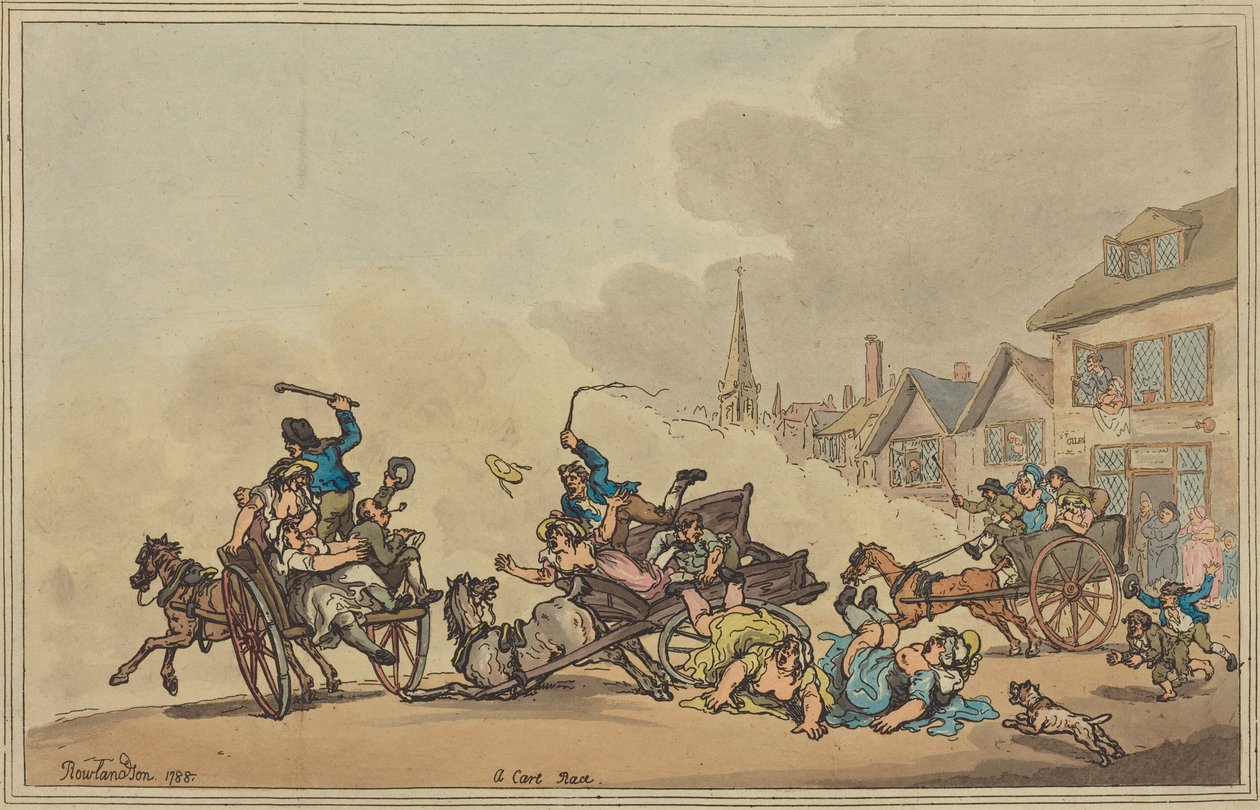 Une course de charrettes - Thomas Rowlandson