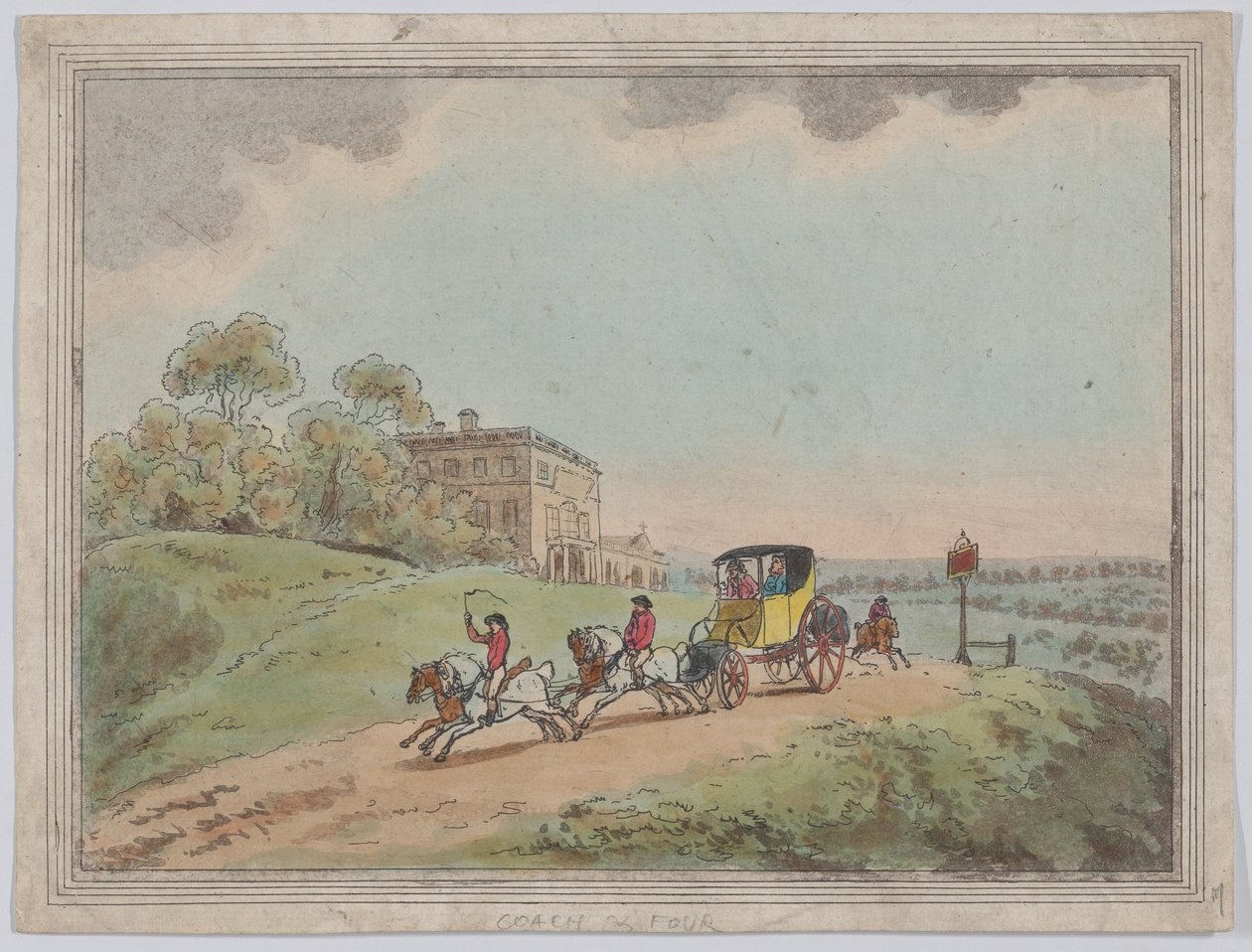 Un carrosse et quatre, de Croquis rustiques, 1787 - Thomas Rowlandson