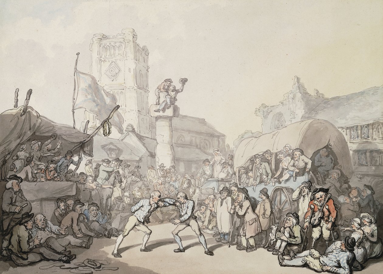 Un match de lutte cornique - Thomas Rowlandson