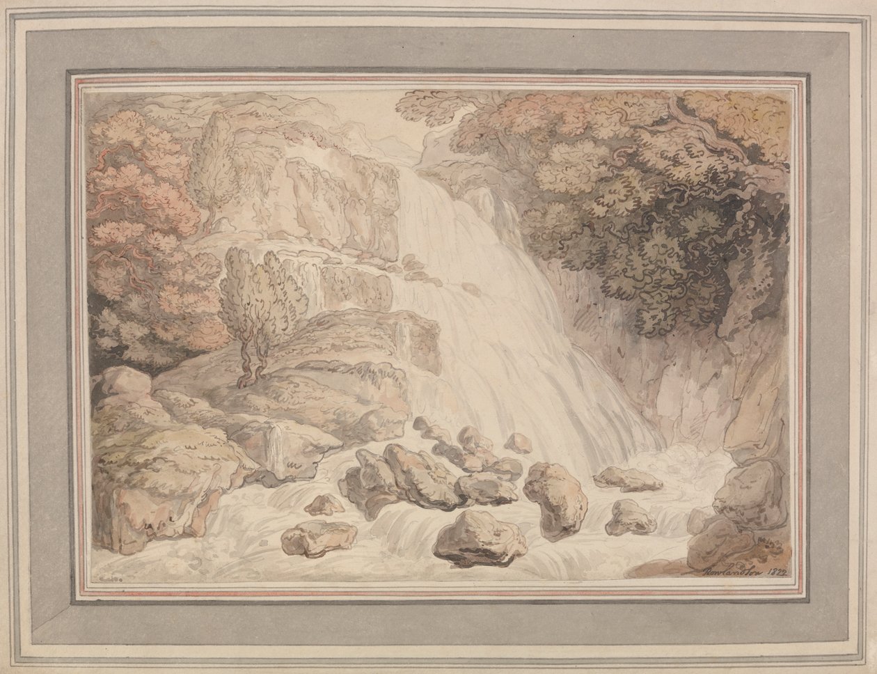 Une haute cascade - Thomas Rowlandson