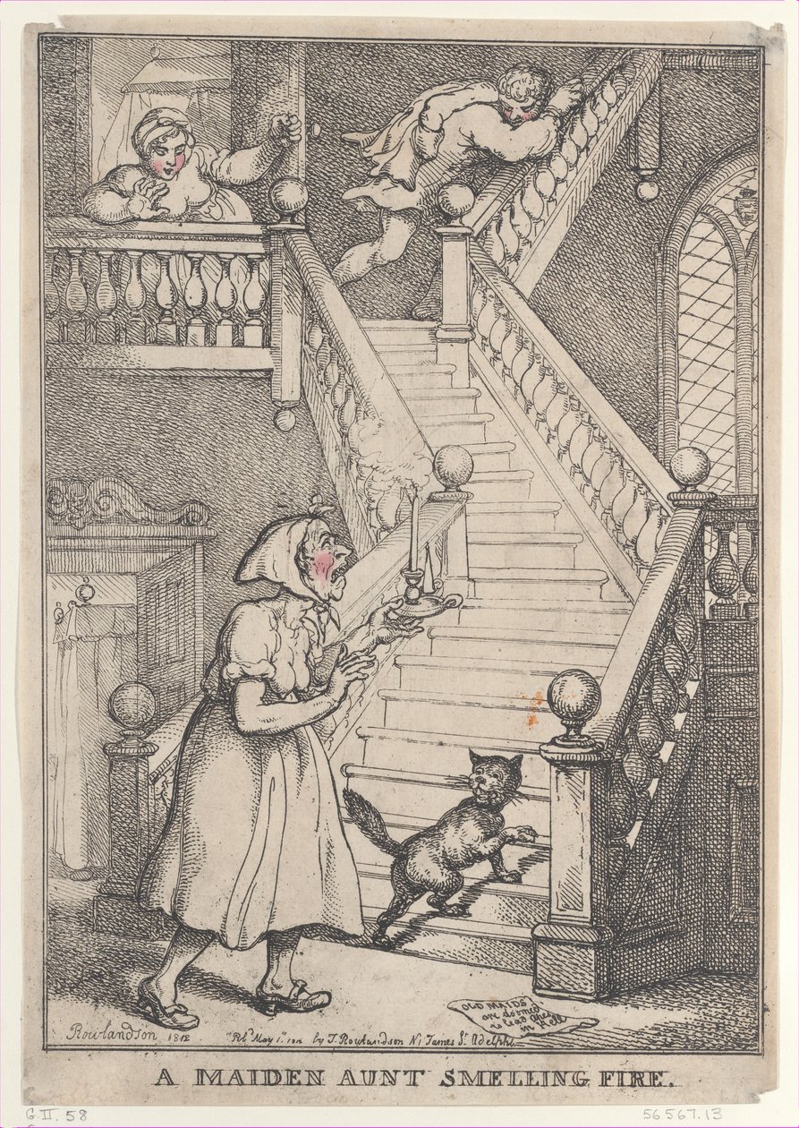 Une tante célibataire sentant le feu - Thomas Rowlandson