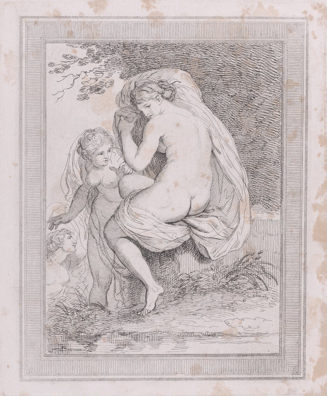 Une nymphe se séchant - Thomas Rowlandson