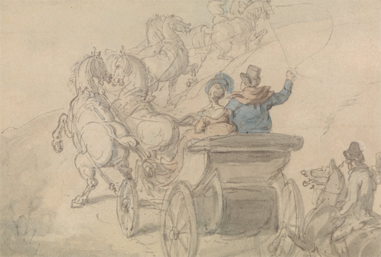 Un phaéton et six chevaux - Thomas Rowlandson