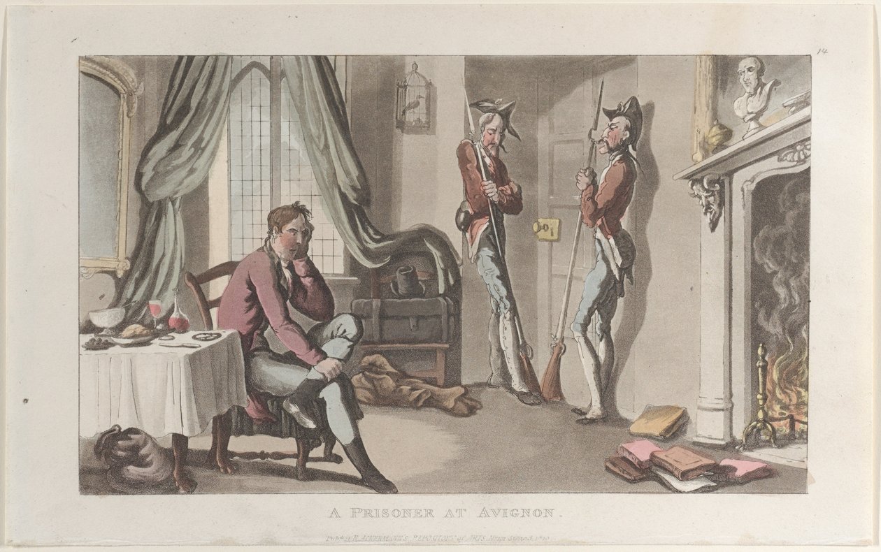Un prisonnier à Avignon, du Journal des voyages sentimentaux dans les provinces du sud - Thomas Rowlandson