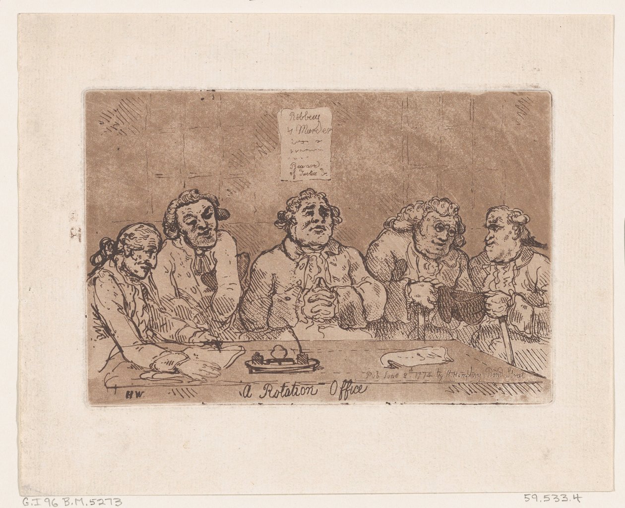 Un bureau de rotation, 8 juin 1774 - Thomas Rowlandson