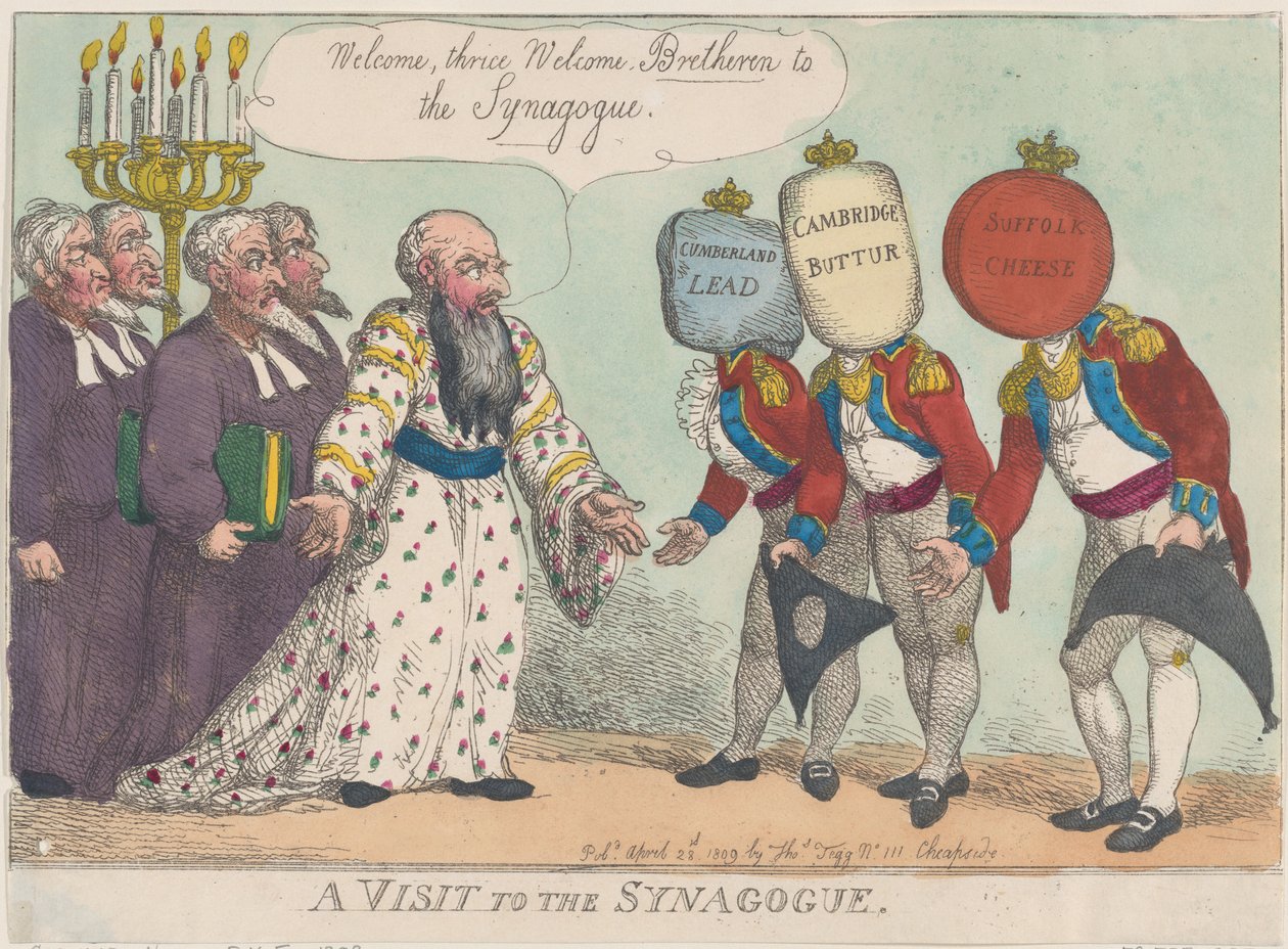 Une visite à la synagogue, 28 avril 1809 - Thomas Rowlandson