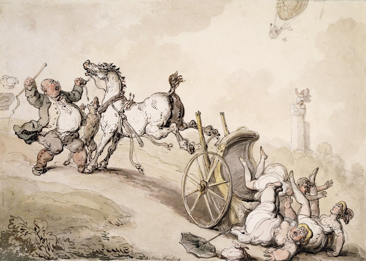 Chasse au ballon près de la folie de Lady James - Thomas Rowlandson
