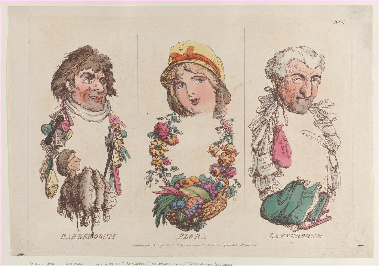 Barberorum, Flora, Lawyerorum, 15 août 1800 - Thomas Rowlandson