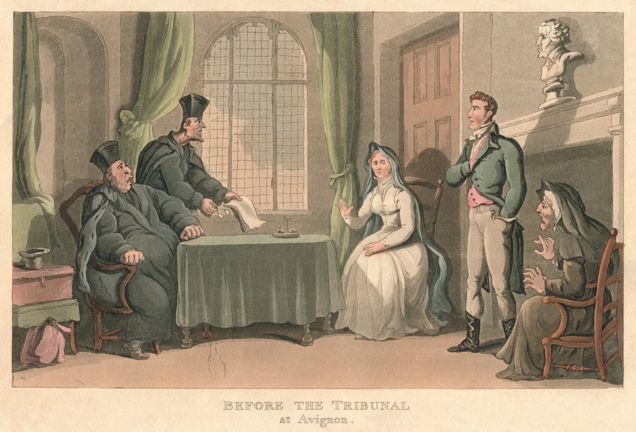 Devant le tribunal à Avignon - Thomas Rowlandson