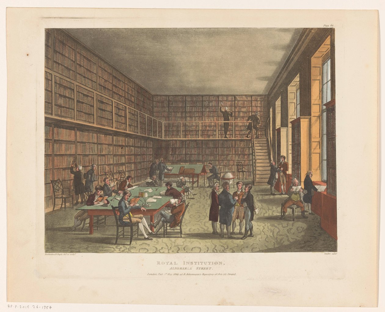 Bibliothèque de la Royal Institution, rue Albemarle - Thomas Rowlandson