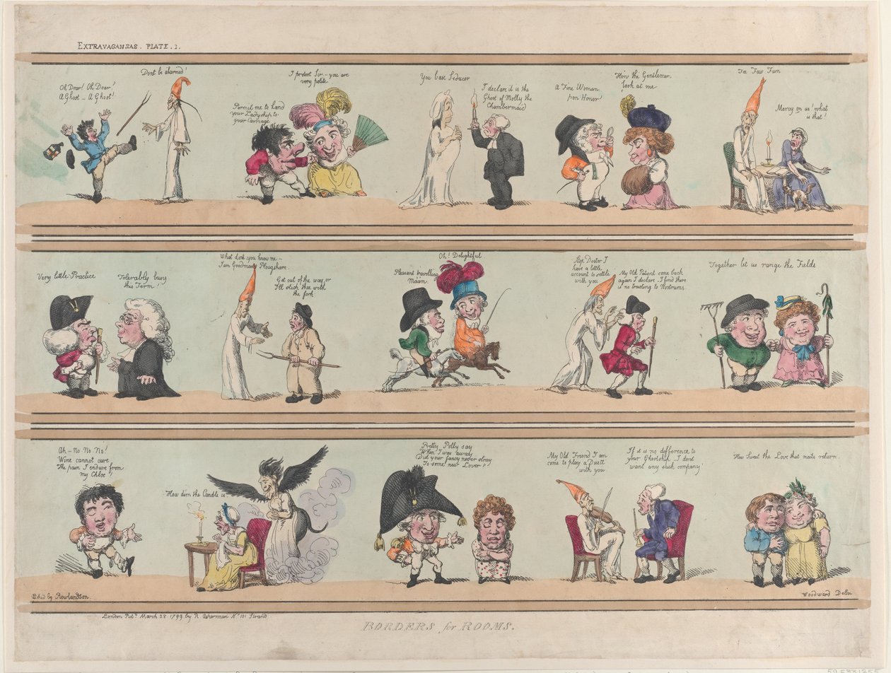 Bordures pour pièces, Extravaganzas Planche 1, 28 mars 1799 - Thomas Rowlandson