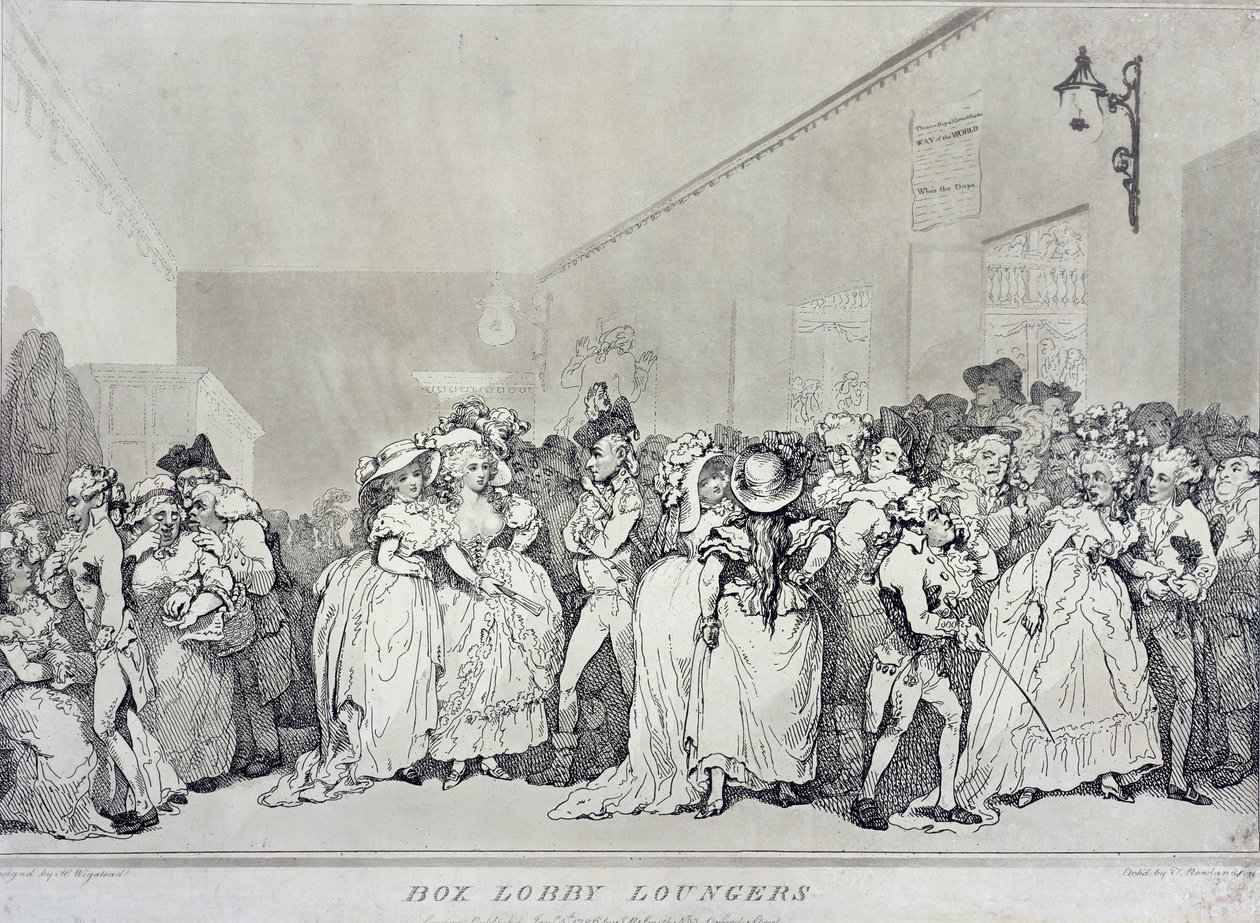 Box Lobby Loungers, gravé par Rowlandson d