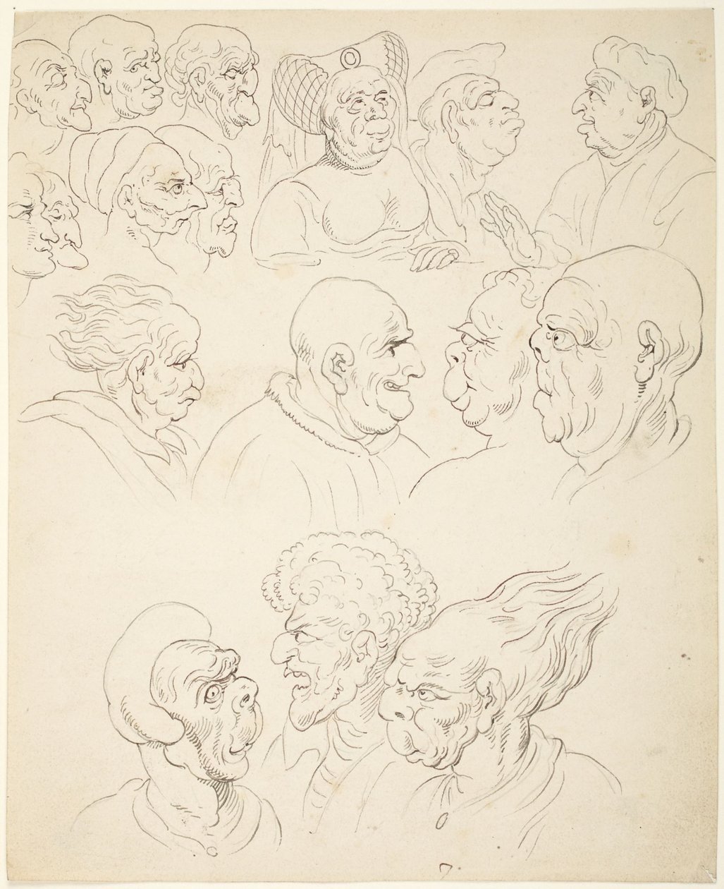 Têtes caricaturales - Thomas Rowlandson