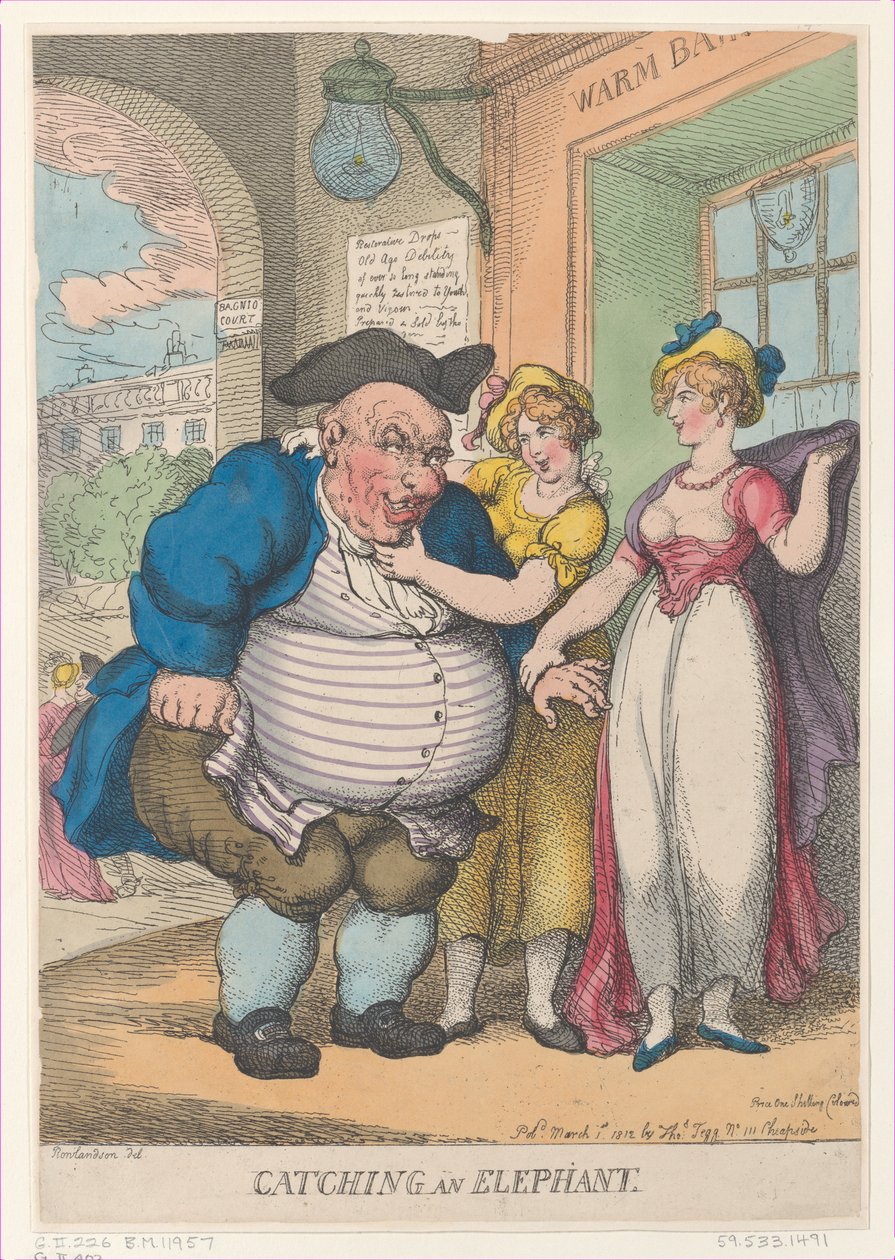 Attraper un éléphant, 1er mars 1812 - Thomas Rowlandson