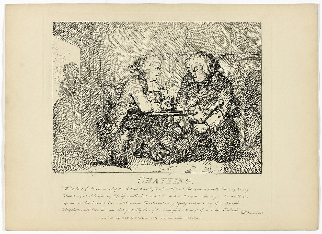 Bavardage, extrait du Tour des Hébrides de Boswell - Thomas Rowlandson