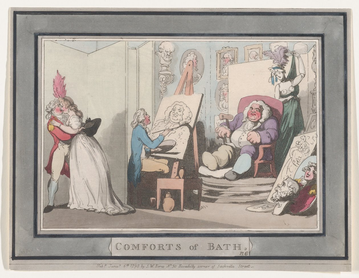 Les conforts de Bath, Planche 6 - Thomas Rowlandson