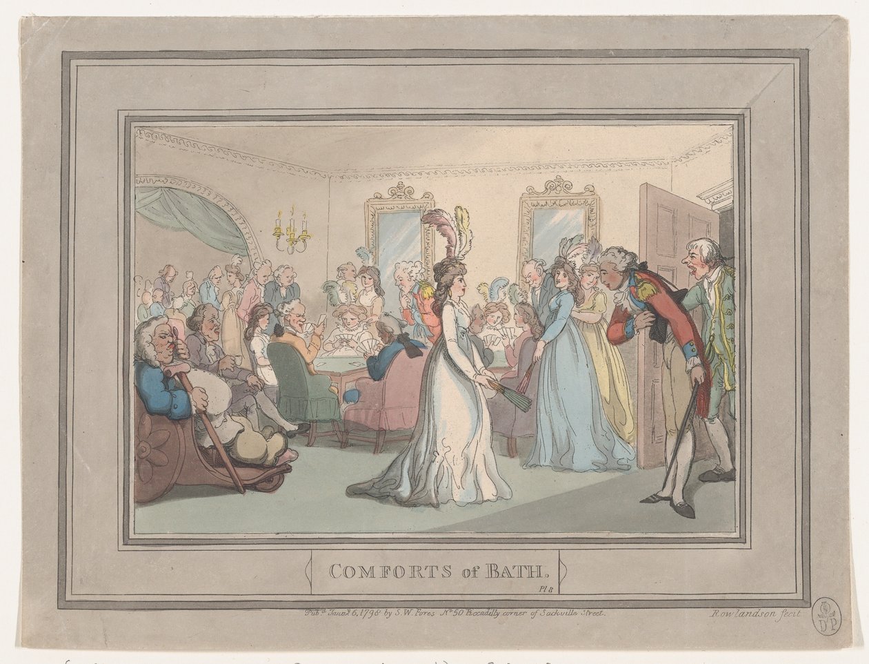 Les conforts de Bath, Planche 8, 6 janvier 1798 - Thomas Rowlandson