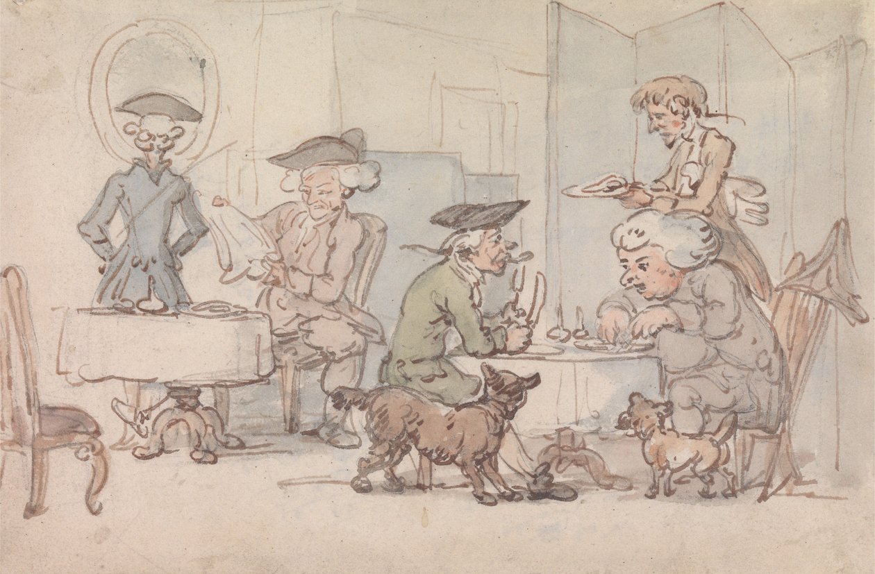 Des clients dans un restaurant clandestin - Thomas Rowlandson