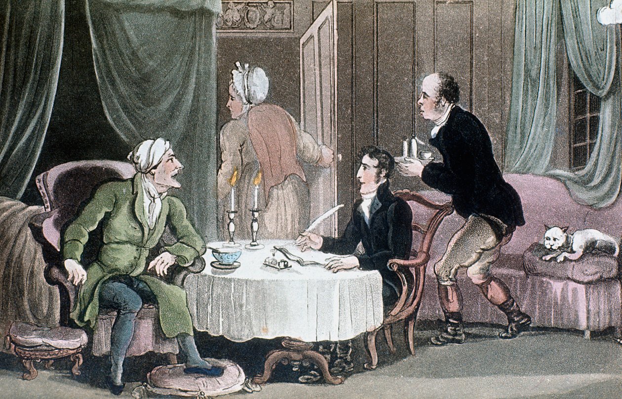 Le docteur Syntax rédigeant son testament - Thomas Rowlandson