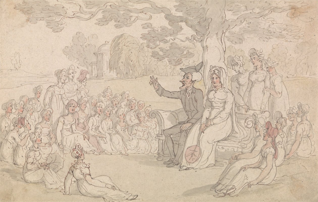 Le Dr Syntax rend visite à un internat pour jeunes filles - Thomas Rowlandson
