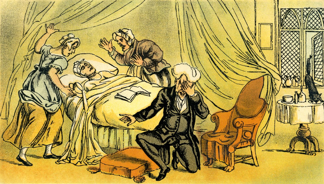 Le Dr Syntax déplore la perte de sa femme - Thomas Rowlandson