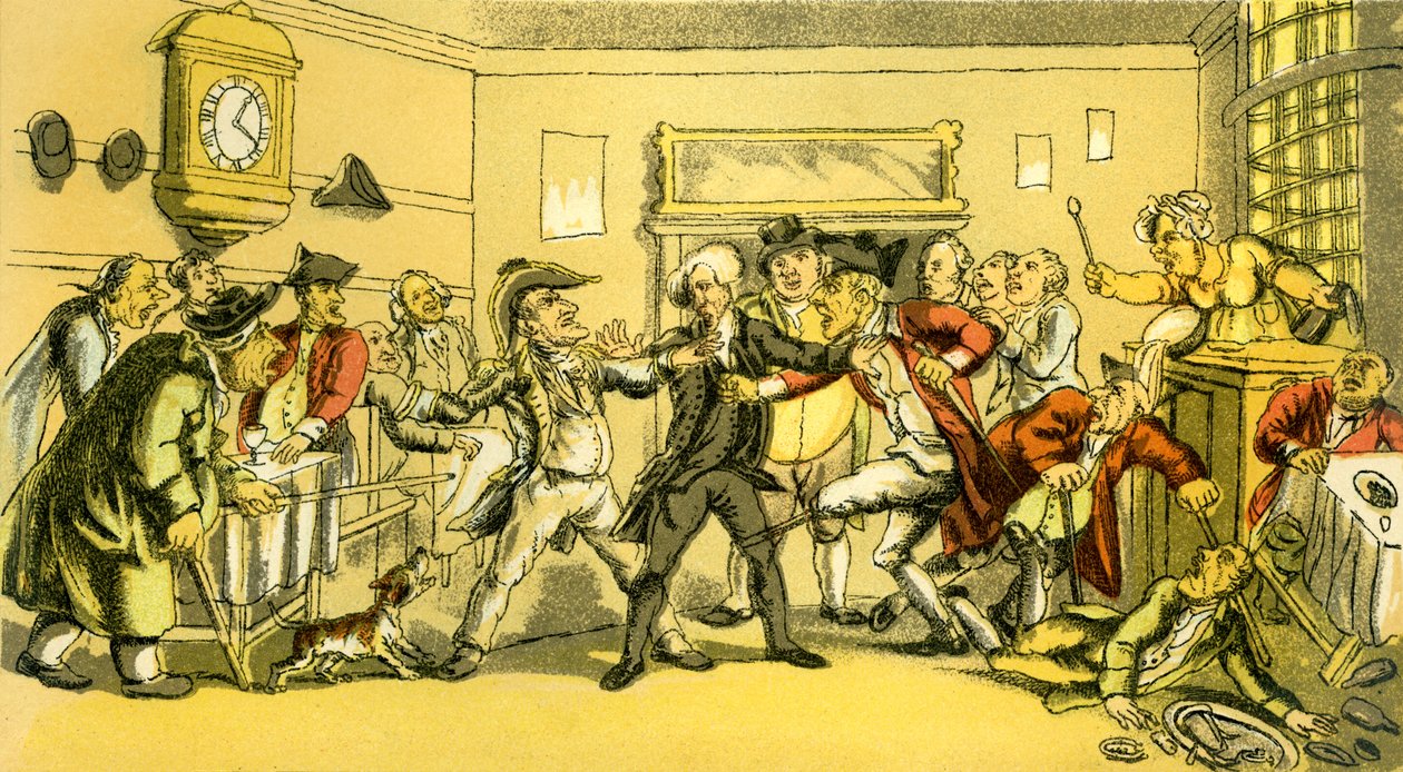 Dr Syntax présent à une querelle dans un café - Thomas Rowlandson